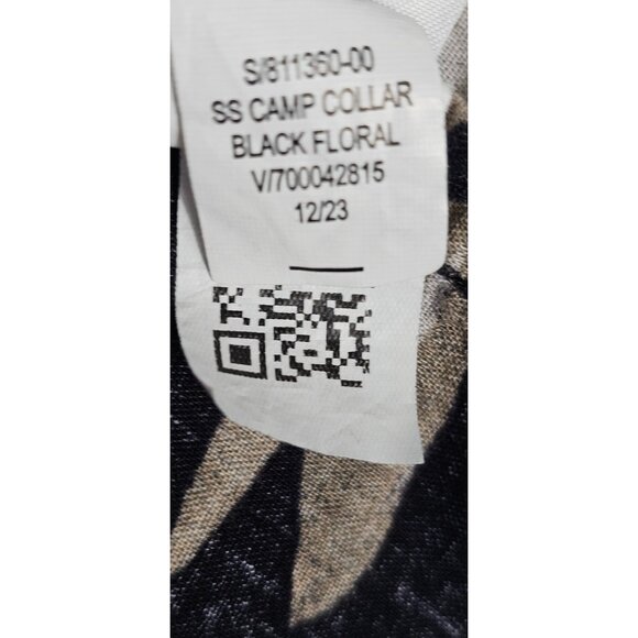 Old Navy Men's XXXL Tall Black Floral Button-Up Short Sleeve Shirt, - Picture 7 of 8